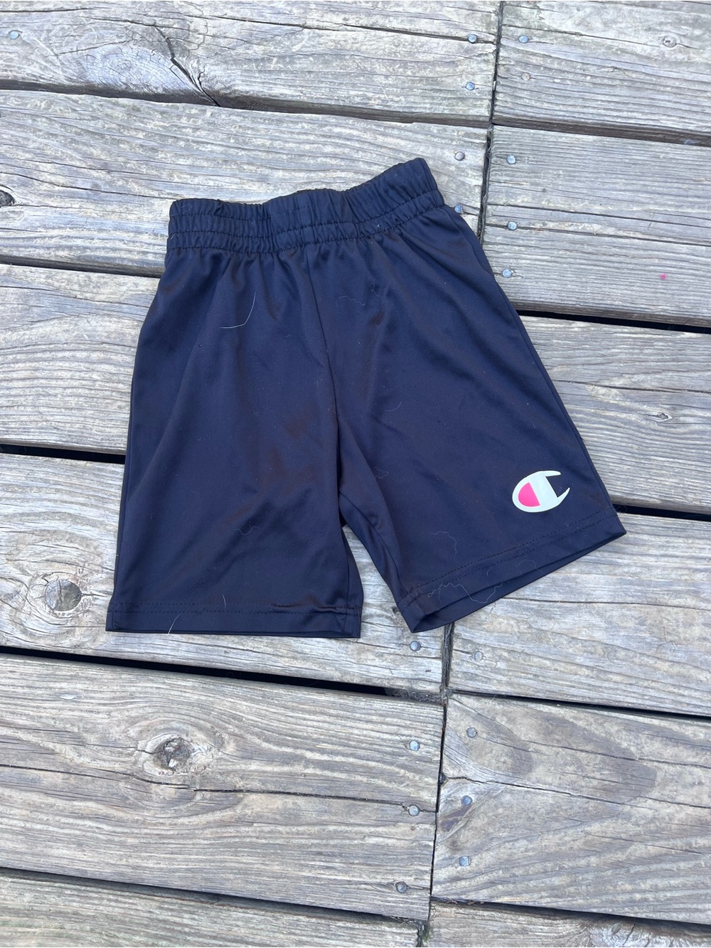 Champion Kids Black Athletic Shorts with Logo boys size 4